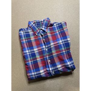 Polo Ralph Lauren L STARCHED PRESSED Plaid Button Down Long Sleeve‎ Pony
